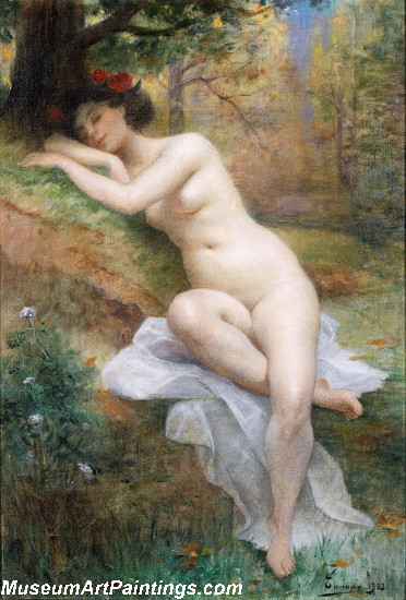 Nude Painting Naked Woman in the Forest