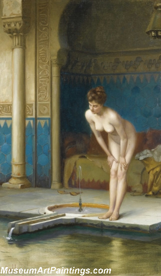 Nude Painting Young Woman at Bath