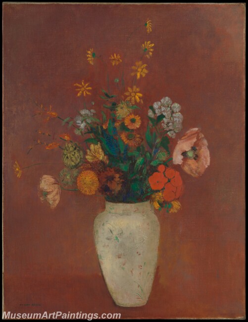 Odilon Redon Bouquet in a Chinese Vase Painting