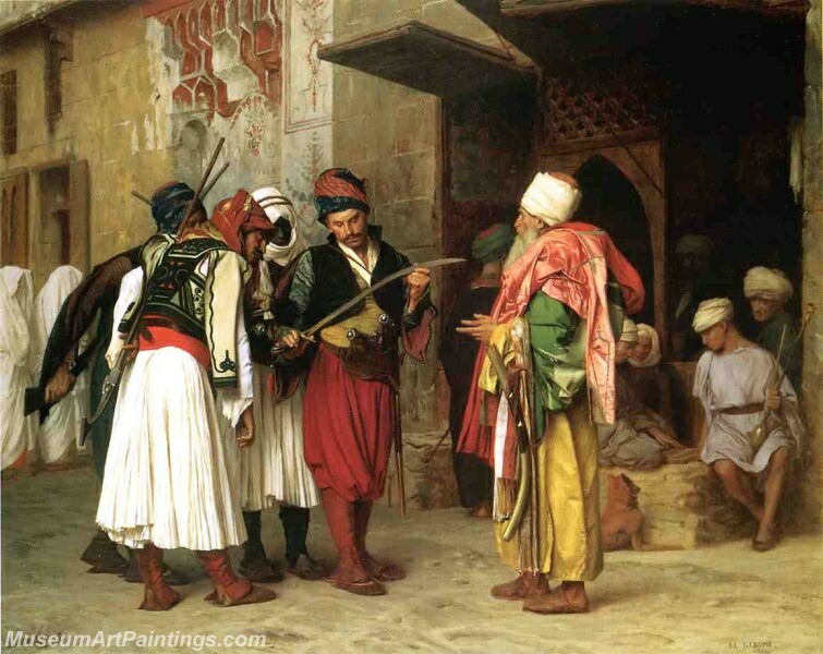 Old Clothing Merchant in Cairo Painting