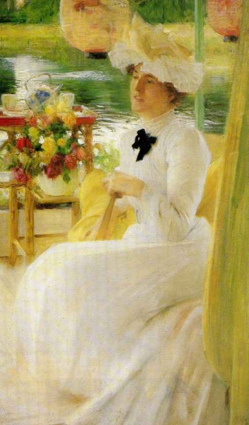 On the Houseboat by Arthur Hacker