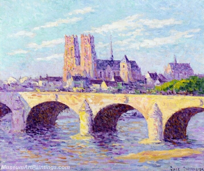 Orleans View of the Pont Georges V and the Cathedral Sainte Croix