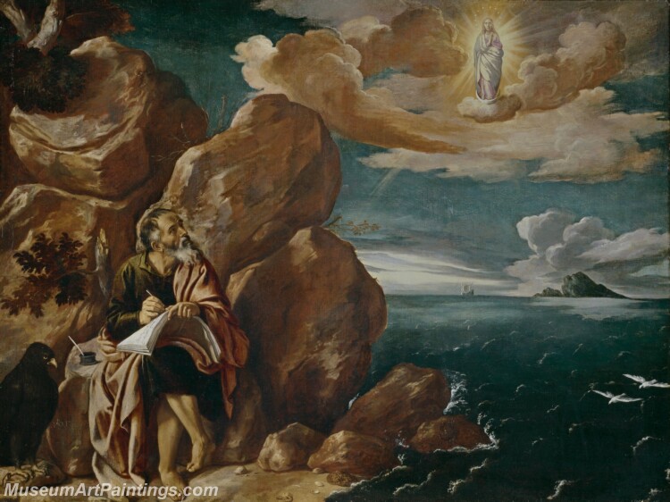 Orrente Pedro de San Juan Evangelista en la isla de Patmos Painting