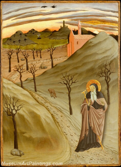 Osservanza Master Saint Anthony the Abbot in the Wilderness Painting