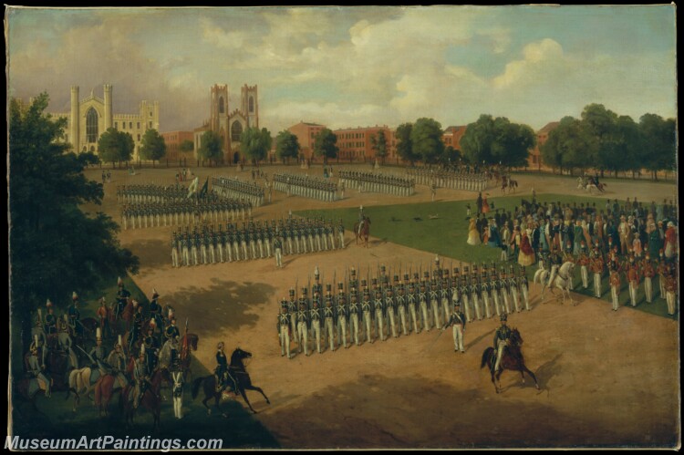 Otto Boetticher Seventh Regiment on Review Washington Square New York Painting