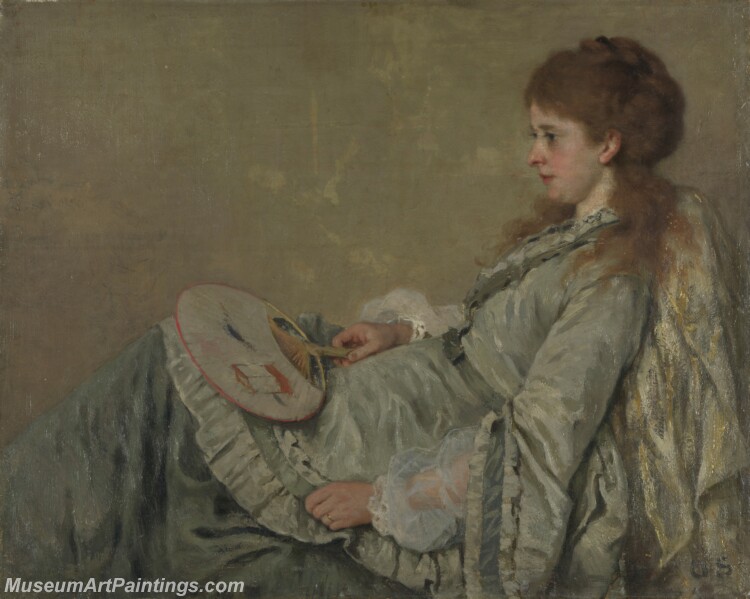 Otto Franz Scholderer Portrait of Artists Wife Painting