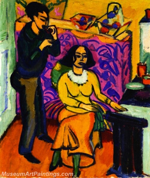 Otto and Maschka Mueller in the Studio Painting