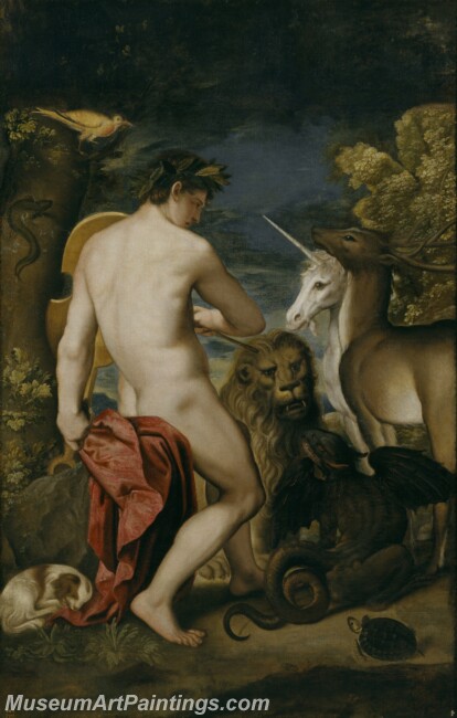 Padovanino Alessandro Varotari Orfeo y los animales Painting