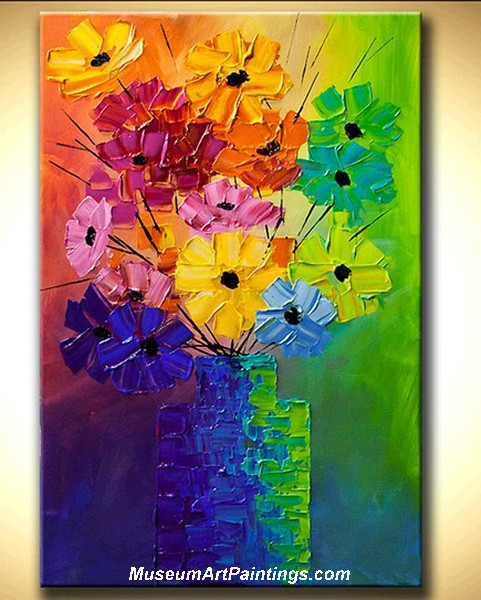 Palette Knife Painting Abstract Flower 011