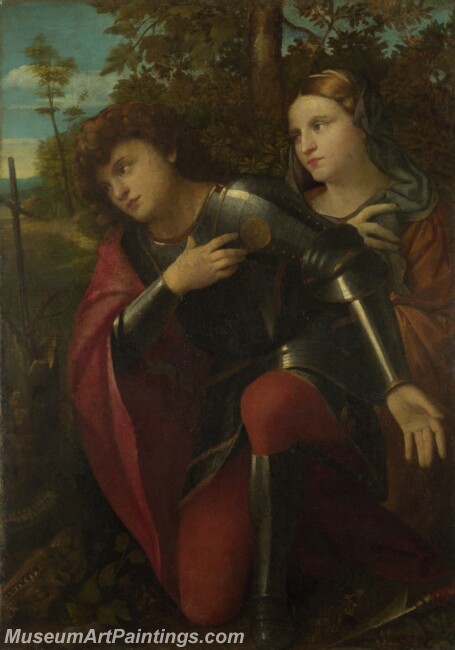 Palma Vecchio Saint George and a Female Saint Painting