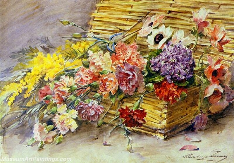 Panier de fleurs provencales Painting