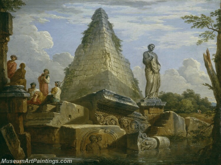 Panini Giovanni Paolo Ruinas con la Piramide de Cayo Cestio Painting