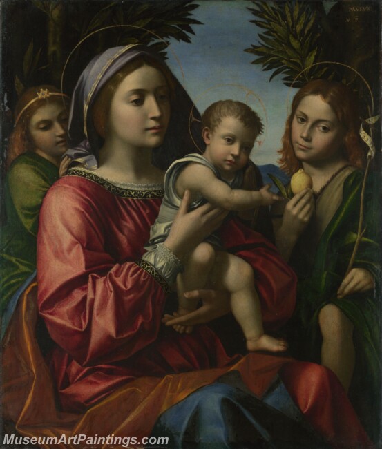 Paolo Morando The Virgin and Child with Baptist and an Angel Painting