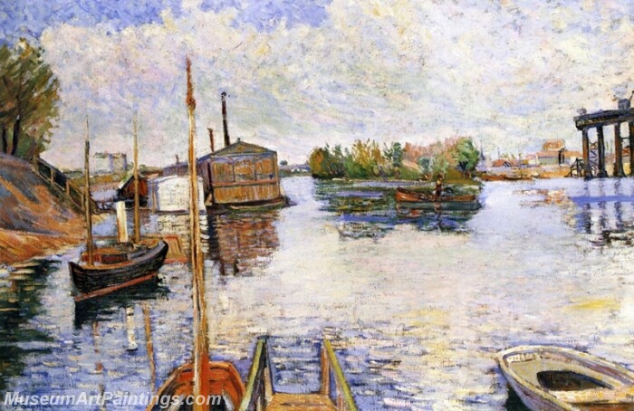 Paris Ponton des Bains Bailet Painting