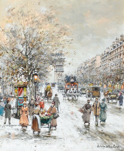 Paris Street Scene Paintings PMP25