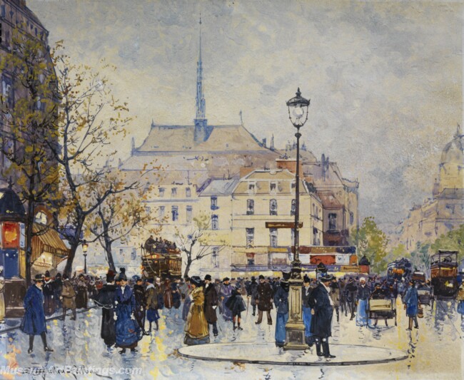 Paris Street Scenery Paintings by Eugene Galien Laloue EGL01