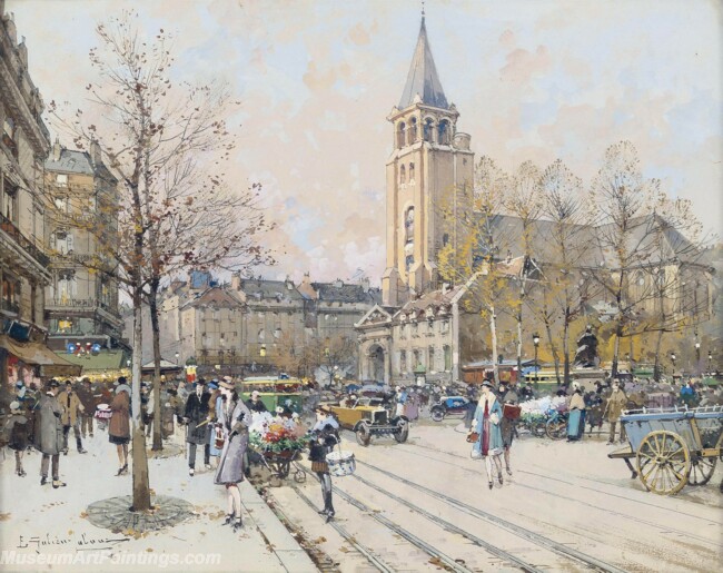 Paris Street Scenery Paintings by Eugene Galien Laloue EGL013