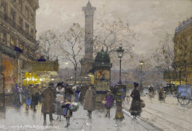 Paris Street Scenery Paintings by Eugene Galien Laloue EGL015