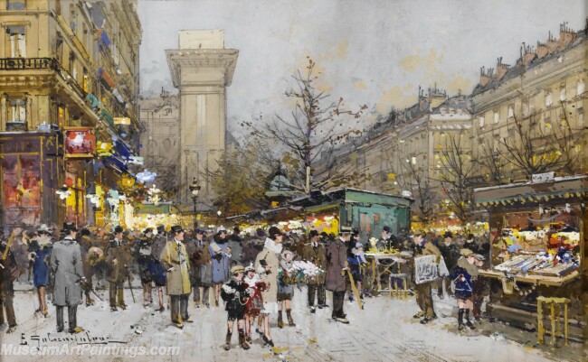 Paris Street Scenery Paintings by Eugene Galien Laloue EGL023