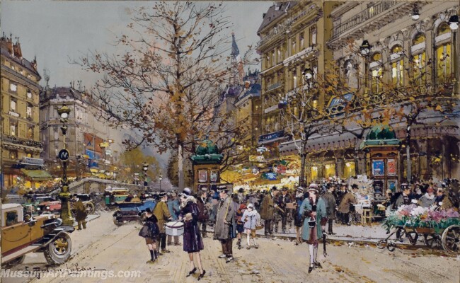 Paris Street Scenery Paintings by Eugene Galien Laloue EGL033