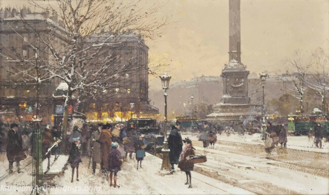 Paris Street Scenery Paintings by Eugene Galien Laloue EGL042