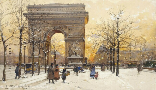 Paris Street Scenery Paintings by Eugene Galien Laloue EGL045