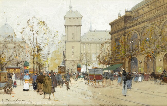 Paris Street Scenery Paintings by Eugene Galien Laloue EGL05