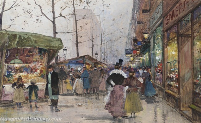 Paris Street Scenery Paintings by Eugene Galien Laloue EGL064