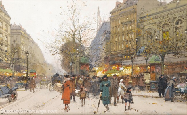 Paris Street Scenery Paintings by Eugene Galien Laloue EGL07