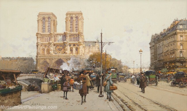 Paris Street Scenery Paintings by Eugene Galien Laloue EGL075