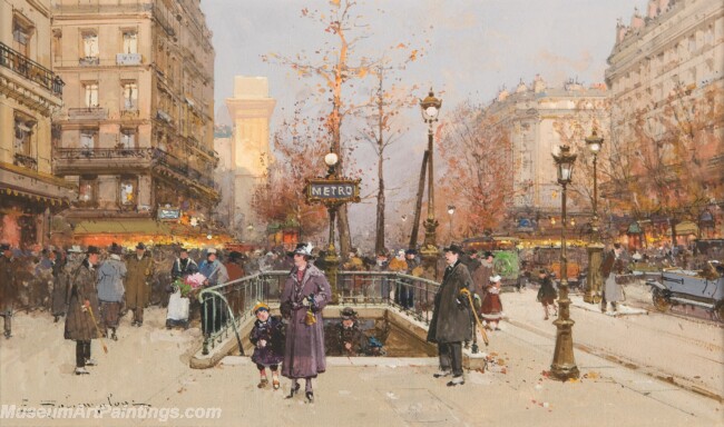 Paris Street Scenery Paintings by Eugene Galien Laloue EGL076