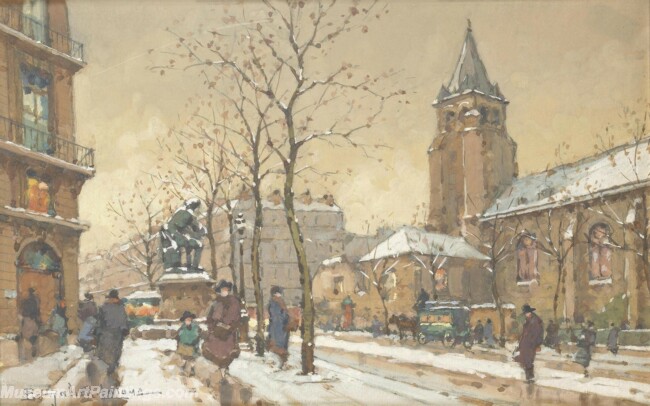 Paris Street Scenery Paintings by Eugene Galien Laloue EGL082