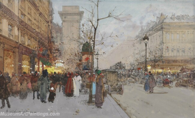 Paris Street Scenery Paintings by Eugene Galien Laloue EGL088