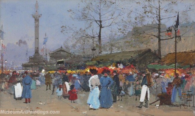 Paris Street Scenery Paintings by Eugene Galien Laloue EGL089