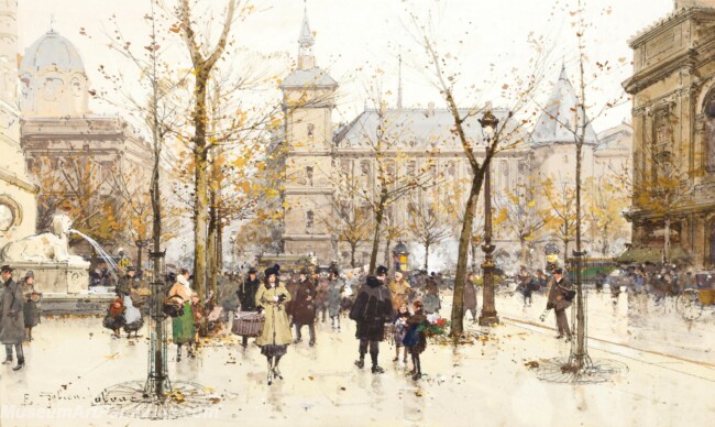 Paris Street Scenery Paintings by Eugene Galien Laloue EGL09