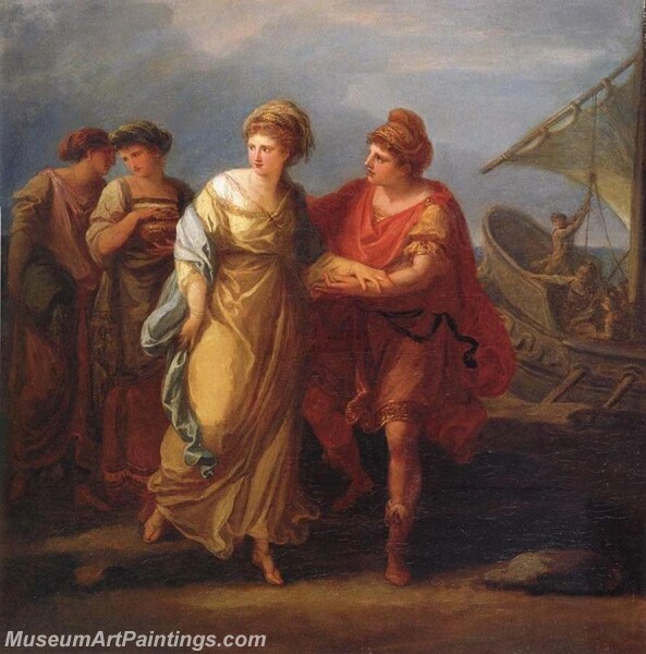 Paris and Helen escape from the court of Menelaus Painting