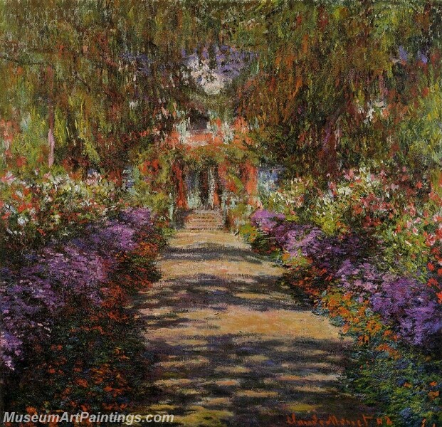 Pathway in Monet's Garden at Giverny Painting