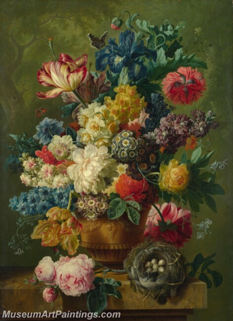 Paulus Theodorus van Brussel Flowers in a Vase 1 Painting