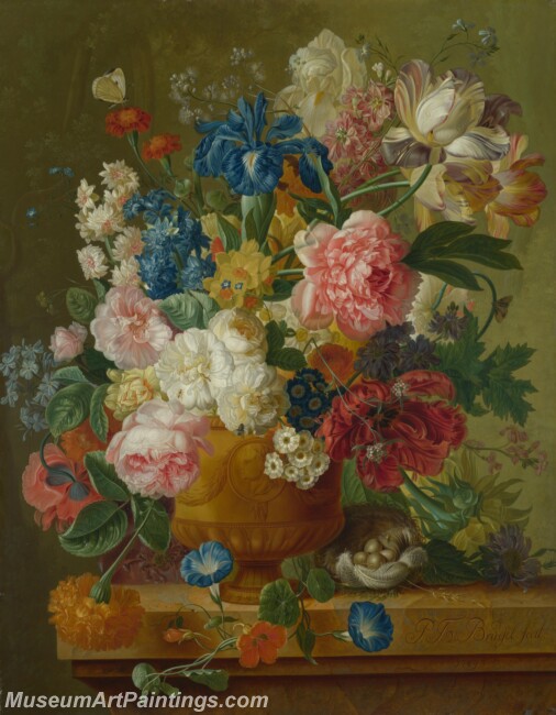 Paulus Theodorus van Brussel Flowers in a Vase Painting