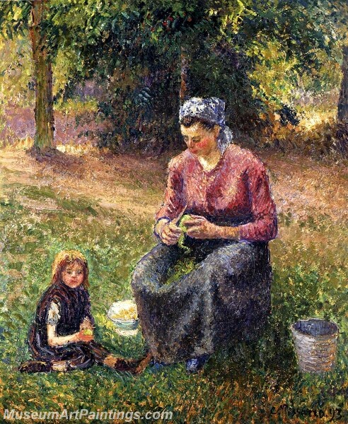 Peasant Woman and Child Eragny Painting