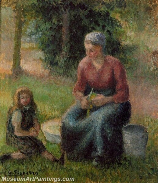 Peasant Woman and Her Daughter Eragny Painting