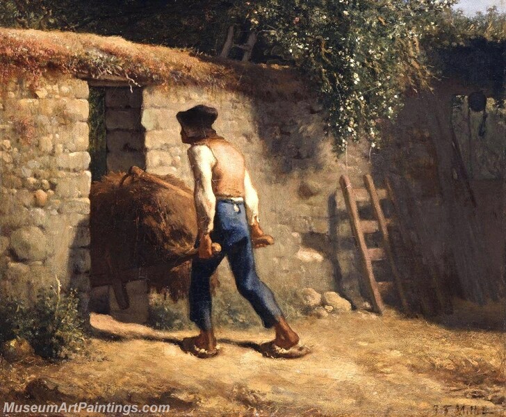 Peasant with Wheelbarrow Painting