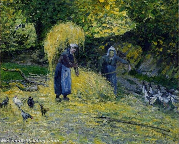 Peasants Carrying Straw Montfoucault Painting