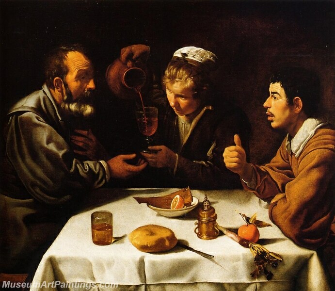 Peasants at a Table Painting