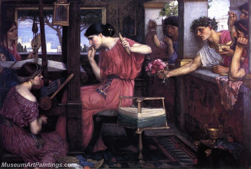 Penelope and the Suitors Painting