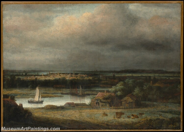 Philips Koninck Wide River Landscape Painting