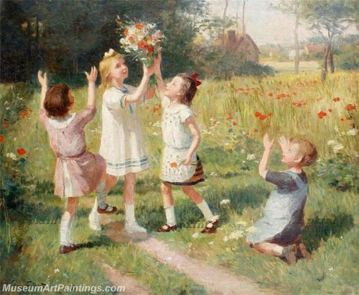 Picking wild flowers Painting