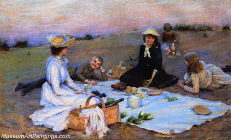 Picnic Supper on the Sand Dunes Painting