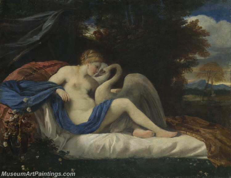 Pier Francesco Mola Leda and Swan Painting