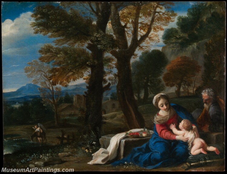 Pier Francesco Mola The Rest on the Flight into Egypt Painting